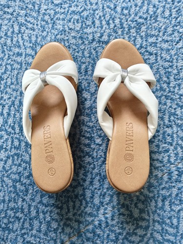 Pavers white wedge sandals - pavers,