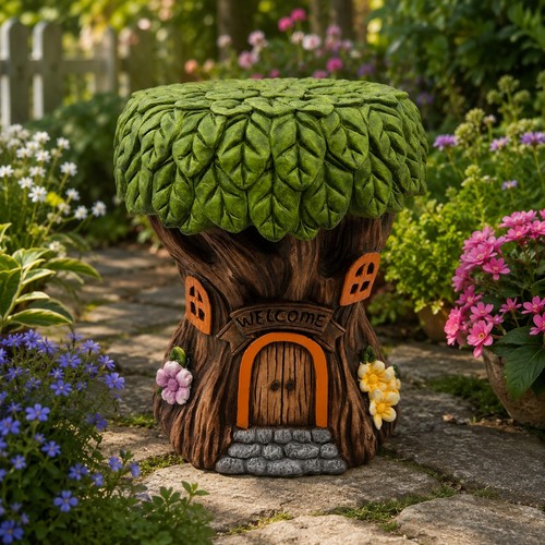 Treehouse garden stool fairy - treehouse,