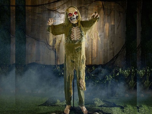 Animated green skeleton reaper - green,