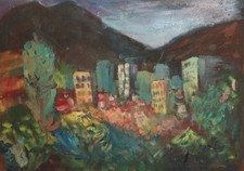 Vintage landscape oil painting