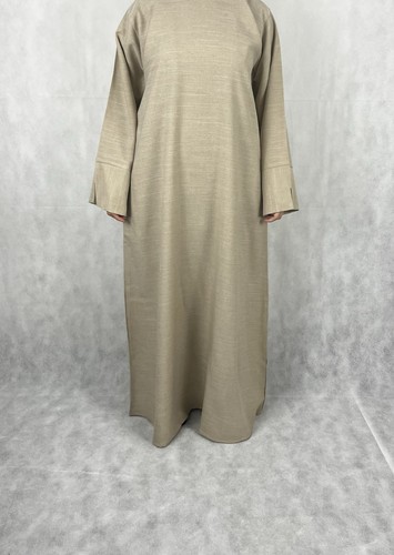 Beige textured abaya size - abaya,