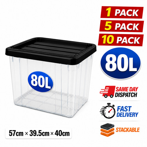 80l clear plastic storage - 80l,