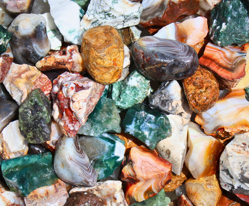 Agate mix rough rocks - mix, for