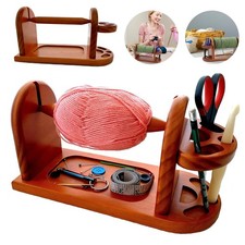 Wooden Yarn Spinner Wool Yarn Knitting Yarn Ball Holder Rotation With 4 Slots