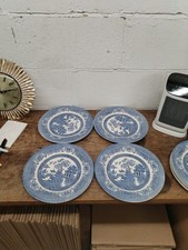 English Ironstone EIT Willow Blue Ceramic Dinner Plates 26cm B2