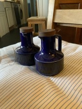 Vintage Blue Hornsea Heirloom Vinegar Jar x 2