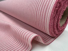 Herringbone Ticking Stripe Fabric Linen Look Cushion - 140cm Wide - Blush Pink