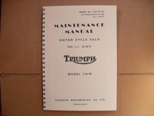 TRIUMPH 3HW WAR DEPARTMENT MAINTENENCE MANUAL PLEASE READ LISTING 