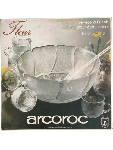 Arcoroc france fleur punch set - arcoroc,