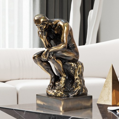 Cast bronze the thinker - bronze, thinker"