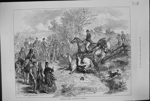 Original old antique print - old,