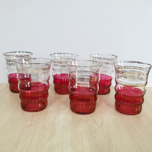 Ornate tumbler glasses red - x, 6