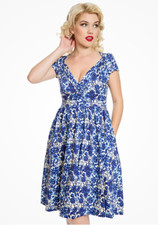 Lindy Bop Blue & White Floral