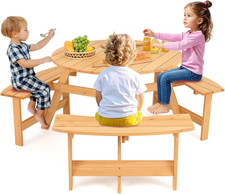 Round Kids Picnic Table for 6