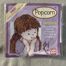 Cross Stitch Card Shop - Popcorn Candy Floss - Cross Stitch Card Kit - Sealed