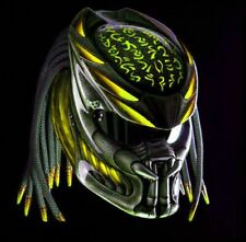 FREE SHIPPING PREDATOR HELMET CUSTOM YELLOW FIRE ( DOT & ECE CERTIFIED )