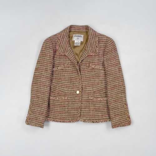 Chanel jacket pink tweed - chanel,