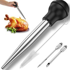 Turkey Baster Kit Basting Meat Chicken Syringe Meat Marinade Injector Needle Set