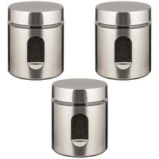 Kitchen Storage Canister TEA COFFEE SUGAR Jars Pots Containers Caddy Set of 3
