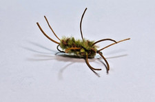3 x olive worms trout flies size 10