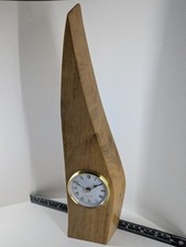 oak mantel clock - new - hand-crafted - Roman numerals - 38x10x15cm