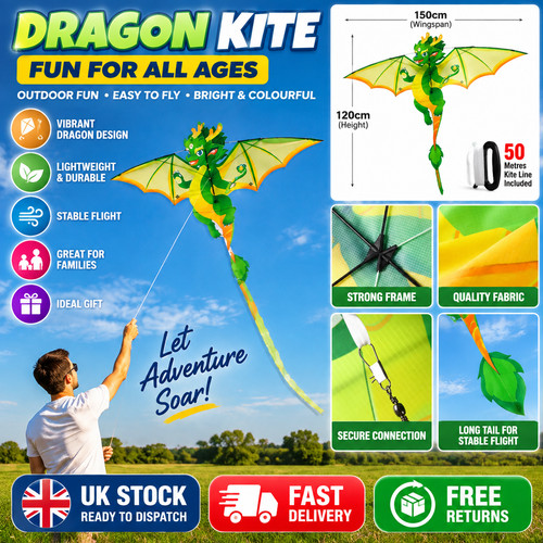 Green dragon kite large - dragon,