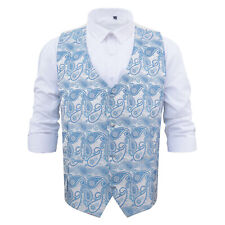 Mens Waistcoat Woven Paisley Bohemian Formal Wedding Tuxedo Vest Suit by DQT