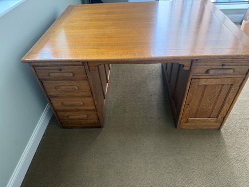 Antique oak partners - partners, desk