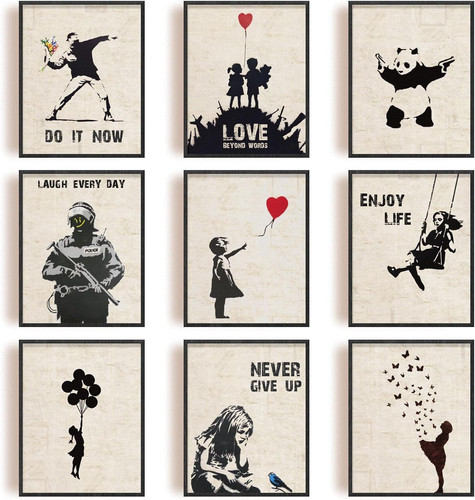 Set banksy wall art - set,