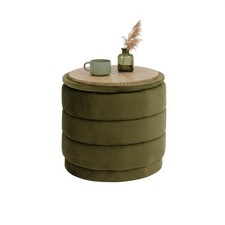 Round Velvet Storage Ottoman