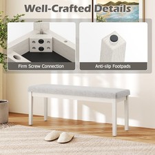 Modern Linen Padded Shoe Bench