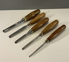 5 VINTAGE WOOD CHISELS & 4