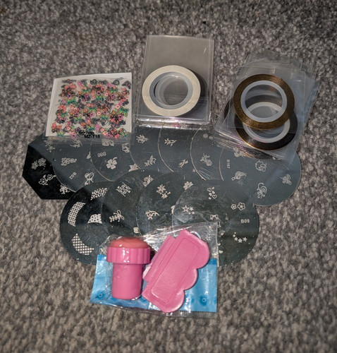 Nail stamping kit set - kit, floral