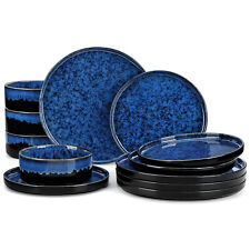 vancasso Blue Stoneware Dinnerware Set Tableware Set Dining Set Service for 4/6