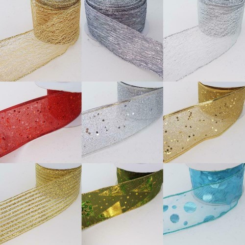 Wired christmas ribbon gold - christmas,