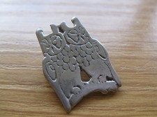 Vintage Silver-Tone Double Owl