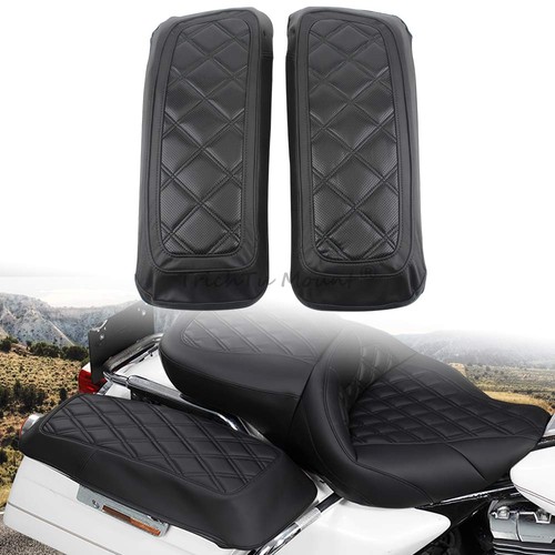 Black stitching hard saddlebag - black,