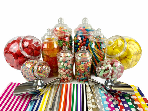 Plastic sweet jars scoops - sweet,