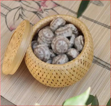 1 Hand Weaving Tubular Small Bamboo Basket Bamboo Snack Can with Cover Tea Egg