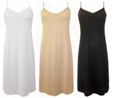 Ex M*S Full Slip Nightie Antistatic V-neck Chemise