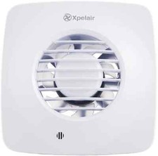 Xpelair DX100S Simply Silent Square Extractor Fan 4" / 100mm White 2 Speed