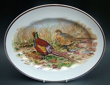 A Good Liverpool Road Pottery Game Series Oval Platter Pheasant & Quail 31cm