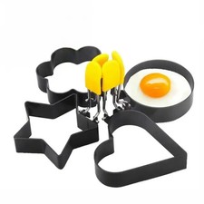 Non Stick Egg Frying Rings Perfect Heart-Round Shape Fried Mould Tools Poach UK