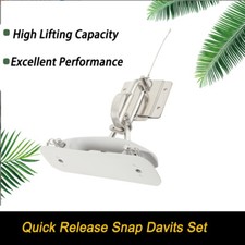 Boat 304 Stainless Steel Insta-Lock Snap Quick Davits Set With Handle Pad Solid