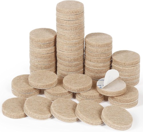 Felt pads 38mm - round, beige