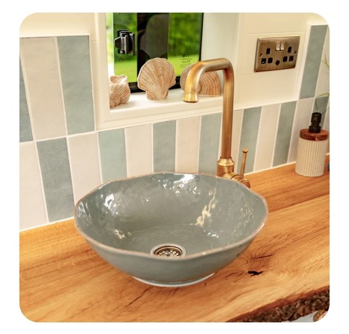 Grey round sink campervan 32cm - grey,