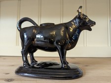 Antique Staffordshire Black Cow Creamer 20cm X 14cm Excellent Condition With Lid