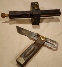 Vintage Stanley Sliding 6” T Bevel & Marking Mortise Gauge Rosewood & Brass USA