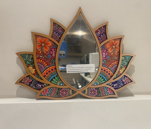 Lotus shape wall mirror 30cm - lotus,