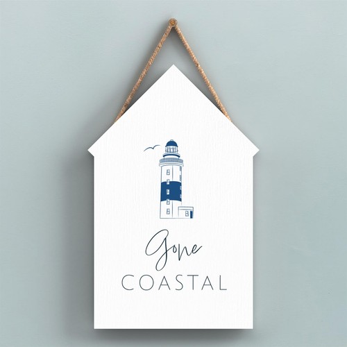 Gone coastal blue nautical - blue,